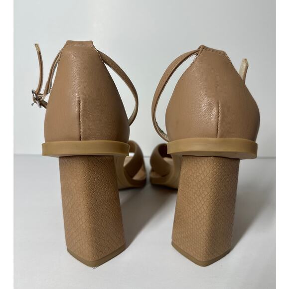 Dolce Vita Farah Ankle Strap Sandals Tan Beige Size 10 Neutral Strappy Heels - Picture 6 of 9